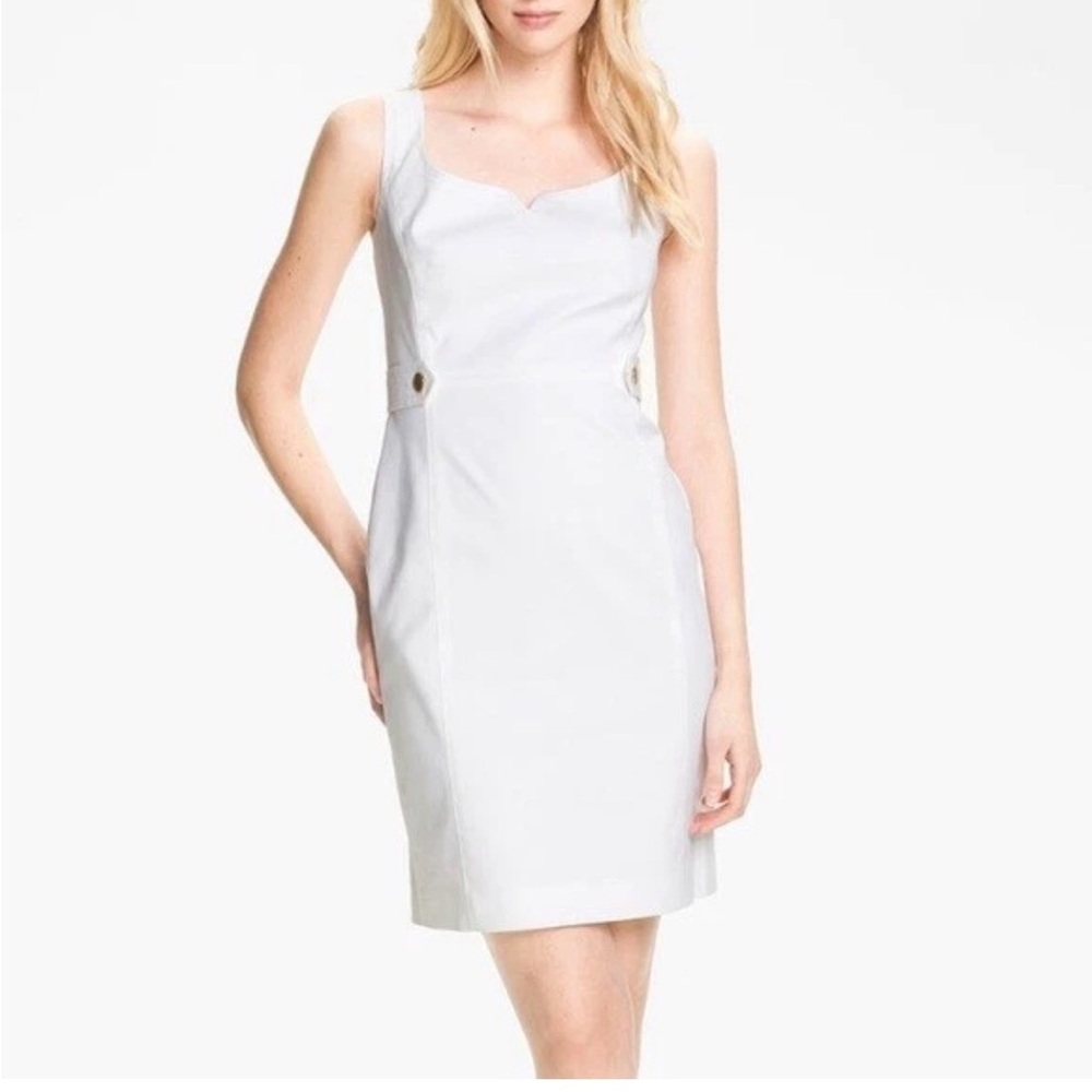 TORY BURCH White Sleeveless Sheath Dress SIZE 6